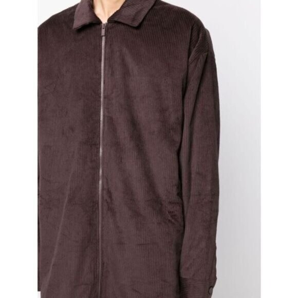 Fear of God Essentials Corduroy Shirt Jacket Men's Plum M Brown Full Zip Cotton - Picture 2 of 10